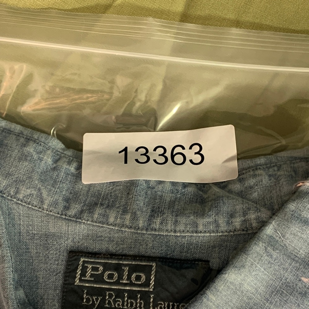 Vintage Polo Ralph Lauren Workshirt Men Extra Large Chambray Utility Pockets Y2K